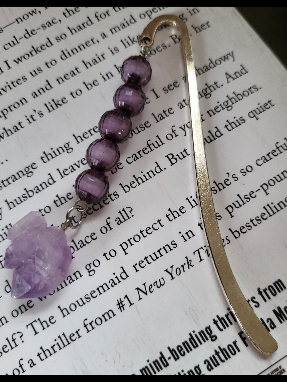 Amethyst Purple Beaded  Bookmark